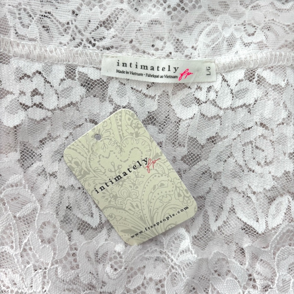 Intimately by Free People All Night Long-Sleeve Top NWT Pale Pink Lace L - Picture 7 of 9
